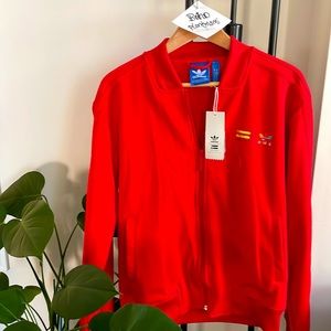 ADIDAS X PHARRELL SUPERCOLOUR SUPERSTAR TRACK TOP, Medium, Monocolor Red Jacket